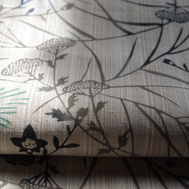 両面名古屋帯 竜田川模様駒絽x秋草模様綿紬 | 野の草