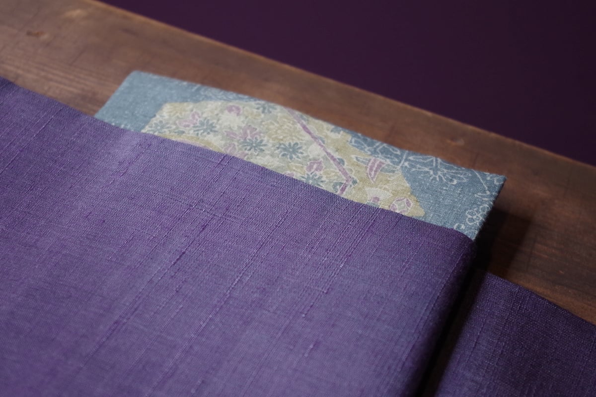 ④結城シリーズ　縞模様　　古代紫 ④結城シリーズ縞模様古代紫 ④結城シリーズ 縞模様 古代紫