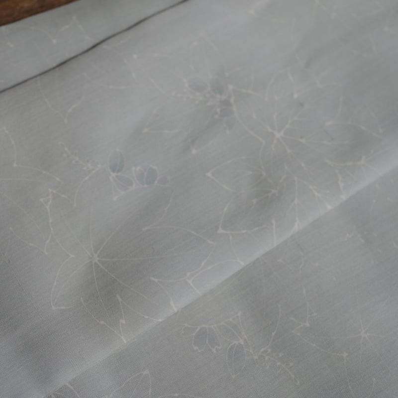 名古屋帯 楓の葉模様紗紬x無地節紬 | 野の草