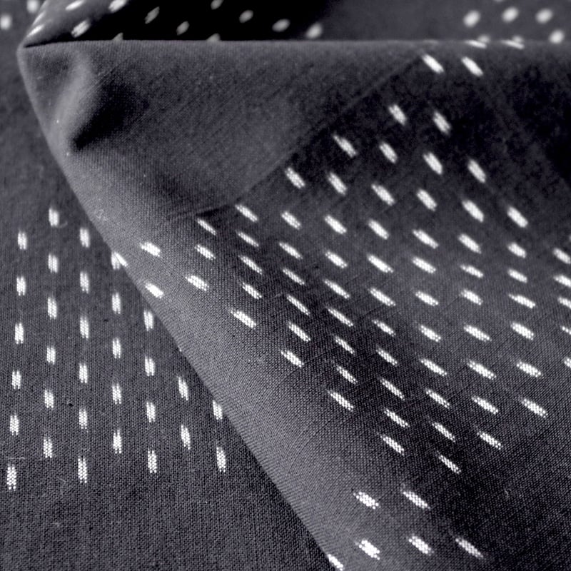 浴衣　久留米絣　綿　市松模様　灰色　美品　訳あり 1羽市松6立紺 - 久留米絣織元 下川織物