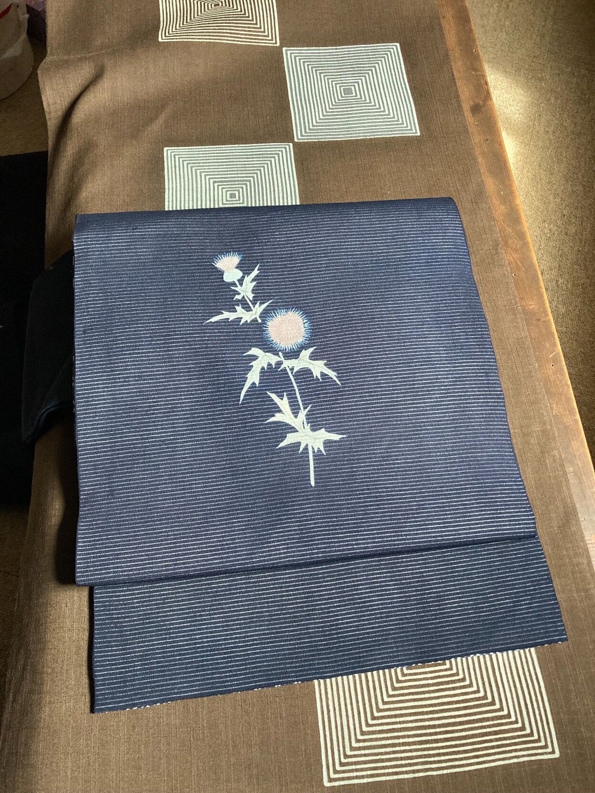 アッシュ様　AO-4677 名古屋帯 縞模様 長尺 紬 シンプル 素敵なデザイ 名古屋帯 縞模様 長尺 紬 シンプル 素敵なデザイン 九寸 正絹 AO