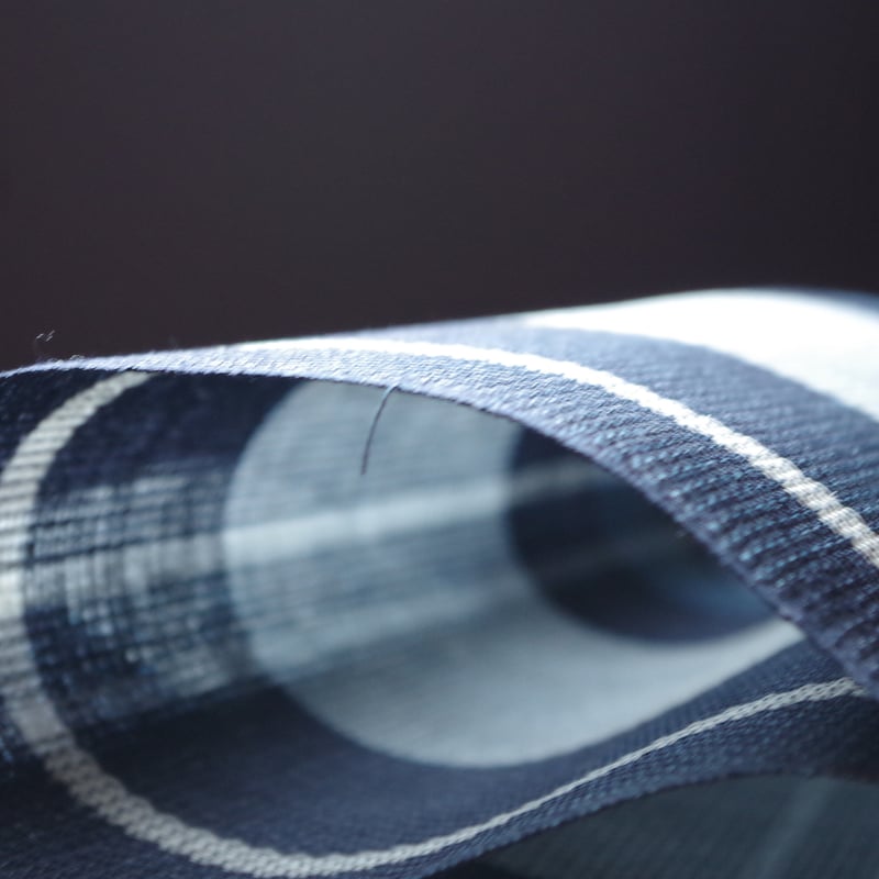 衣類　名古屋帯　白濃紺色模様 八寸名古屋帯 紺の格子 | 野の草