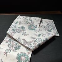 ブロックプリント　緑の花