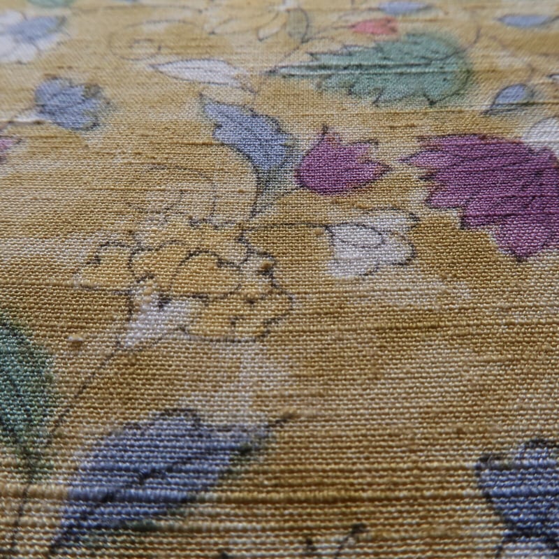 袋帯 紬 抽象草葉模様 辛子色 カジュアル KO-1167 袋帯 紬 抽象草葉模様 辛子色 カジュアル KO-1167