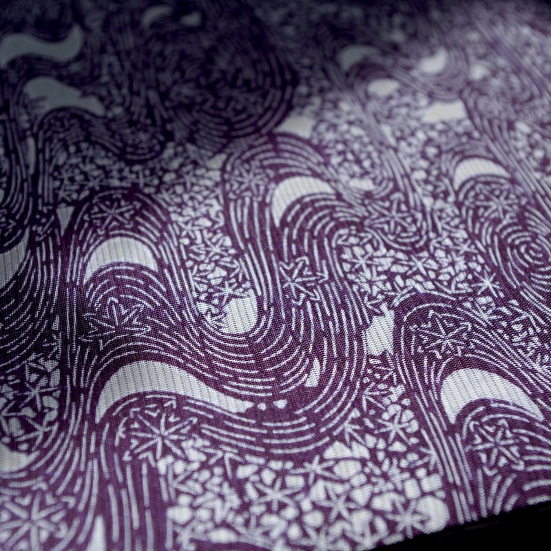 両面名古屋帯 竜田川模様駒絽x秋草模様綿紬 | 野の草