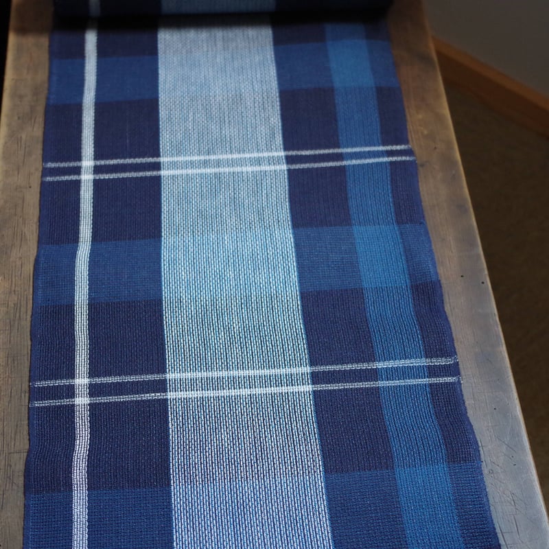 八寸名古屋帯 紺の格子 | 野の草