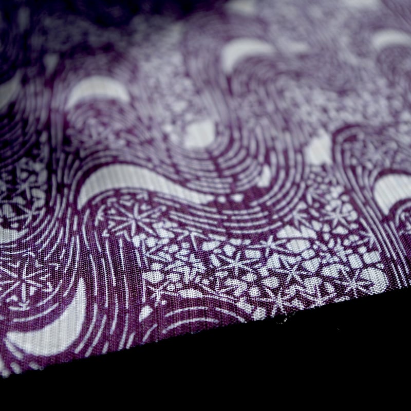 両面名古屋帯 竜田川模様駒絽x秋草模様綿紬 | 野の草