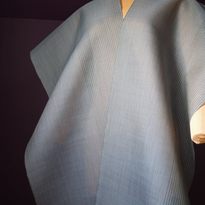 反物 能登上布 青鈍色光陰縞 | 野の草