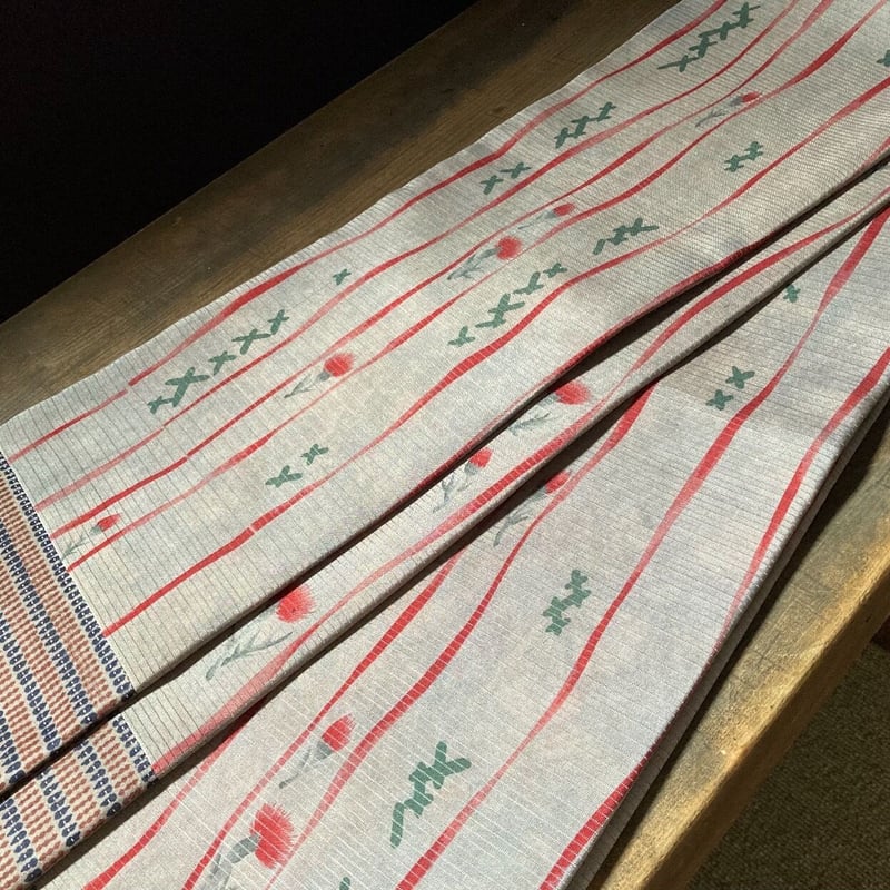 半幅帯 絽の薊模様 | 野の草