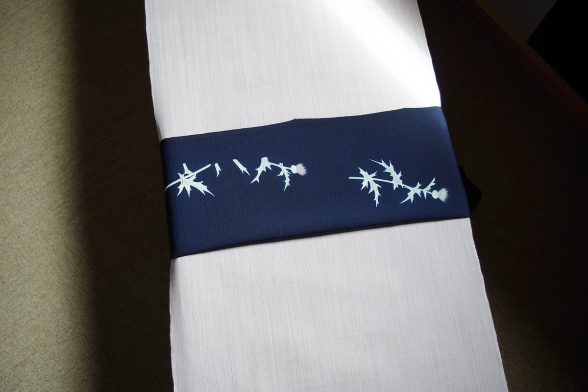 ☆夏物 矢羽模様の能登上布 m4324 夏物 矢羽模様の能登上布 m4324