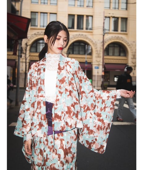麻調シャークスキン(SET UP KIMONO)