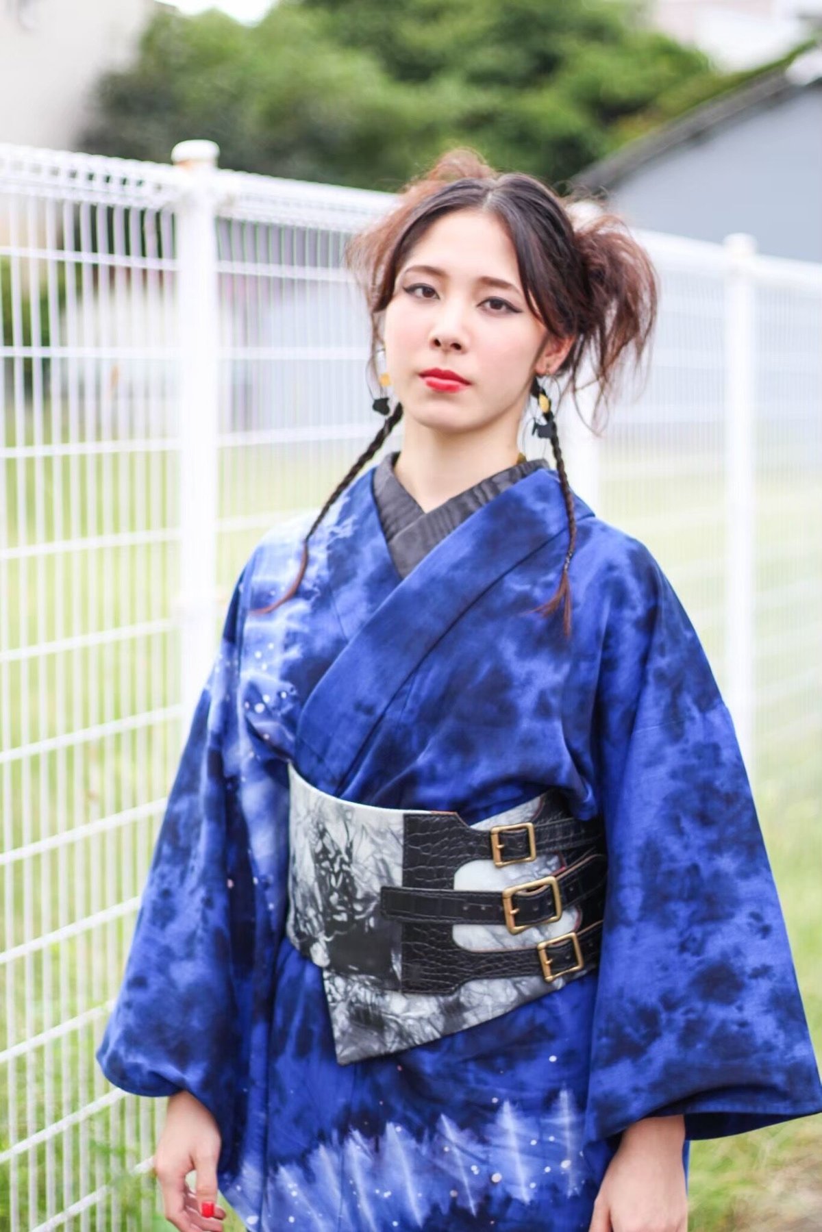 和男師〉姫路レザー 帯ベルト（半巾）ムラ染め柄 | 音遊 onyou market