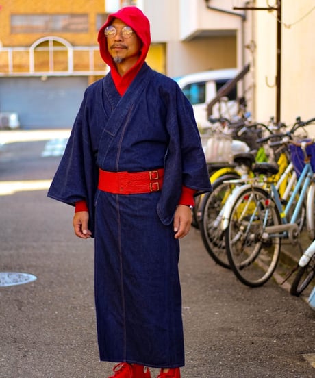 姫路レザー 赤クロコ型押し 帯ベルト(細巾)