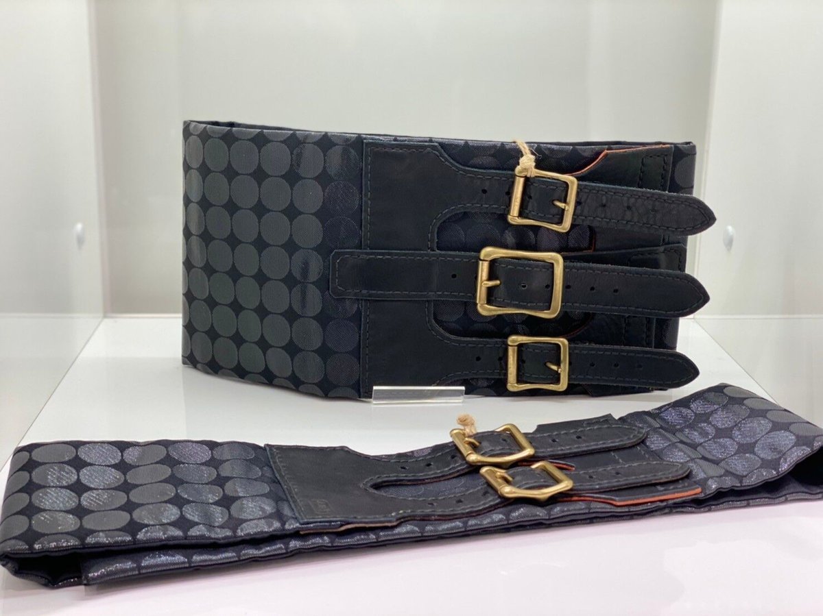 和男師〉広島 金襴織 帯ベルト（半巾）黒ドット柄 | 音遊 onyou market 