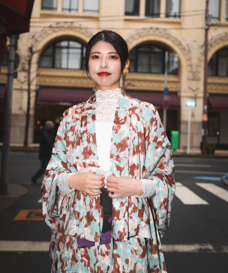 麻調シャークスキン(SET UP KIMONO)