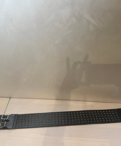 姫路レザー エナメルスタッズ 帯ベルト(細巾)