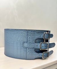 姫路レザー 黒クロコ型押し 帯ベルト（半巾） | 音遊 onyou market