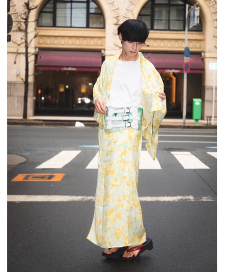 麻調シャークスキン(SET UP KIMONO)