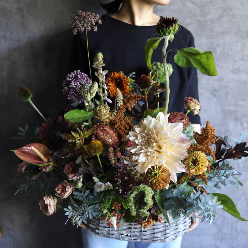 【◎◎】ご注文のアレンジメント＊ フラワーアレンジメントボックス(ブルーベージュ) #1130 | iichi