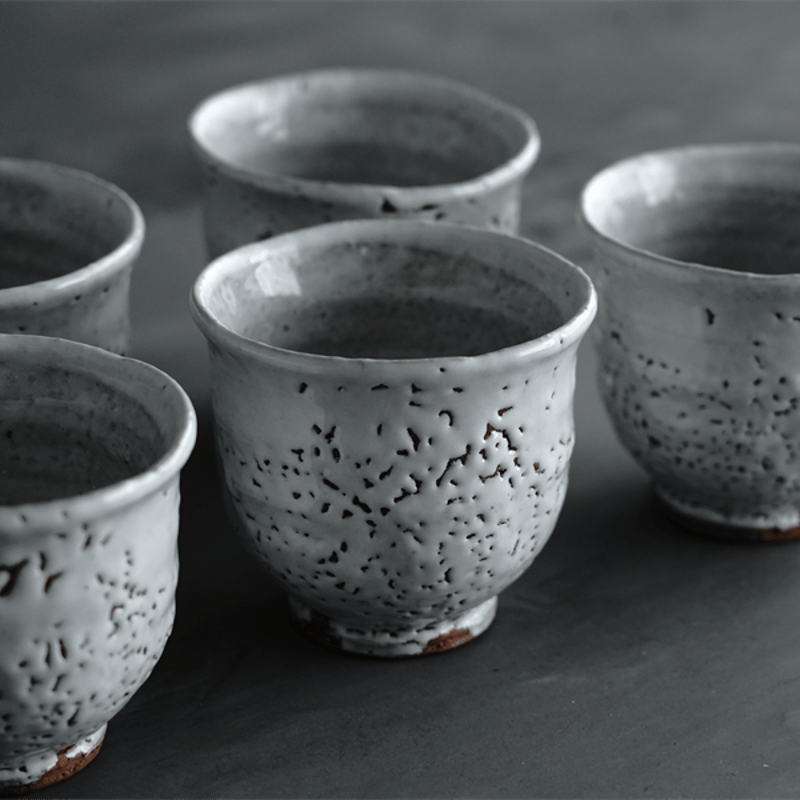 601-5/萩フリーカップ/湯呑/茶器/6客 601-5/萩フリーカップ/湯呑/茶器/6客