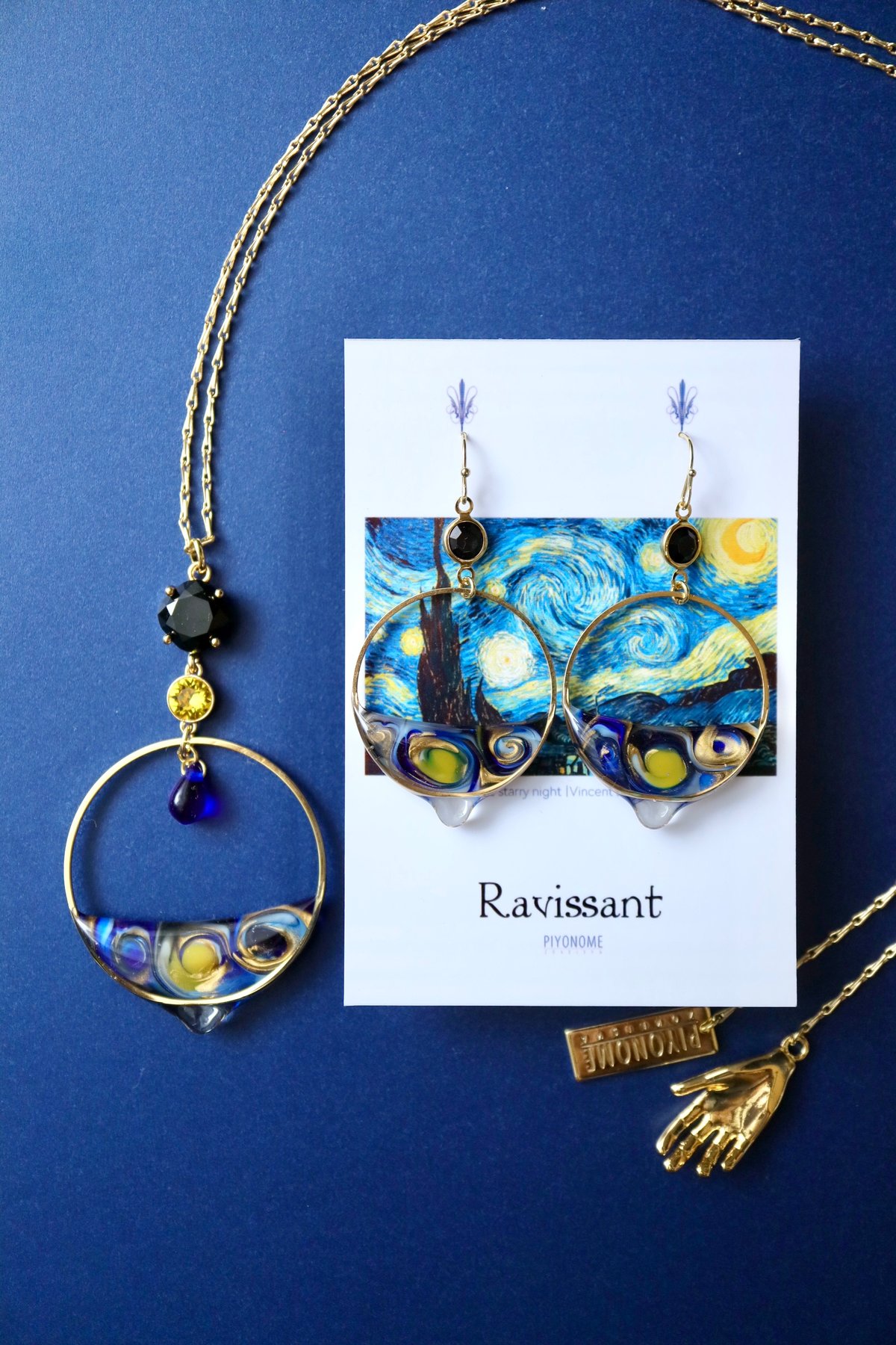 星月夜】絵画モチーフのRavissant フレキシブルネックレス