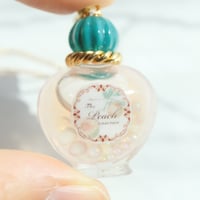 【PFS-ﾋﾟｰﾁ】エッセンスボトルのステンレスネックレス~ピーチ~