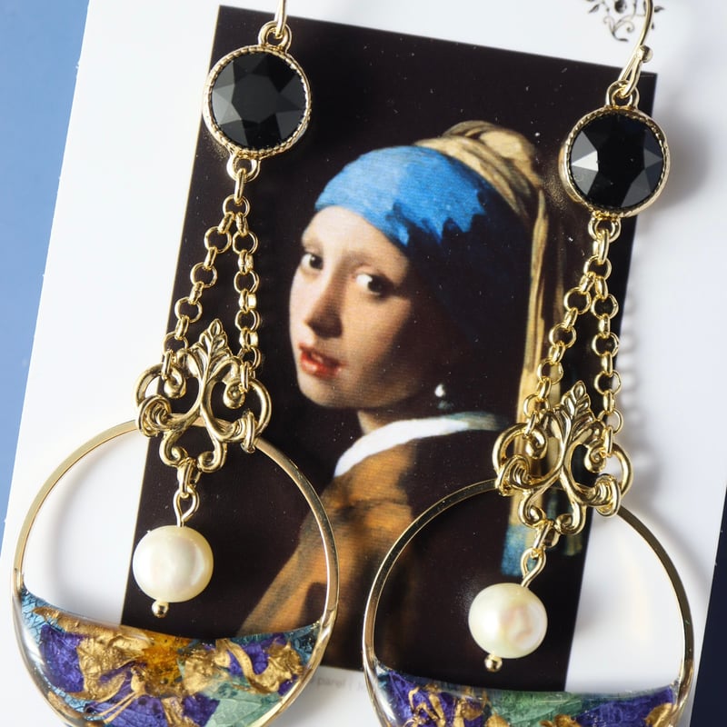 （真珠）絵画モチーフのRavissant フレキシブルネックレス & イヤリング 絵画モチーフのRavissant(フェルメール/真珠の耳飾りの少女