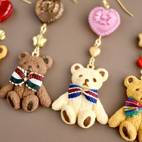 【A】Baked bear テディベアクッキーイヤーアクセサリー