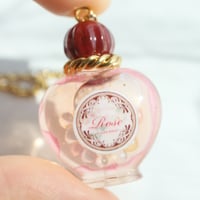 【PFS-ﾛｰｽﾞ】エッセンスボトルのステンレスネックレス~ローズ~
