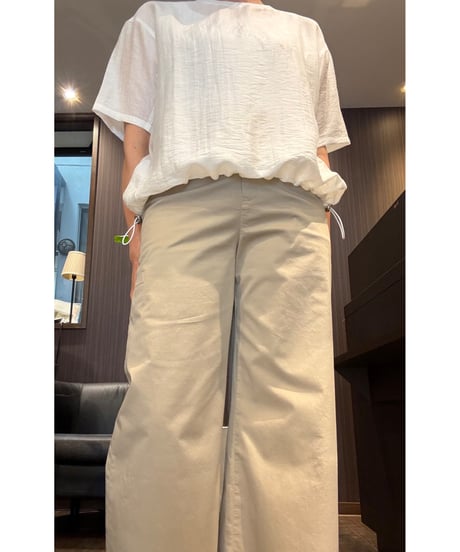 『Ganosch』綿ストレッチサテン、ワイドパンツ