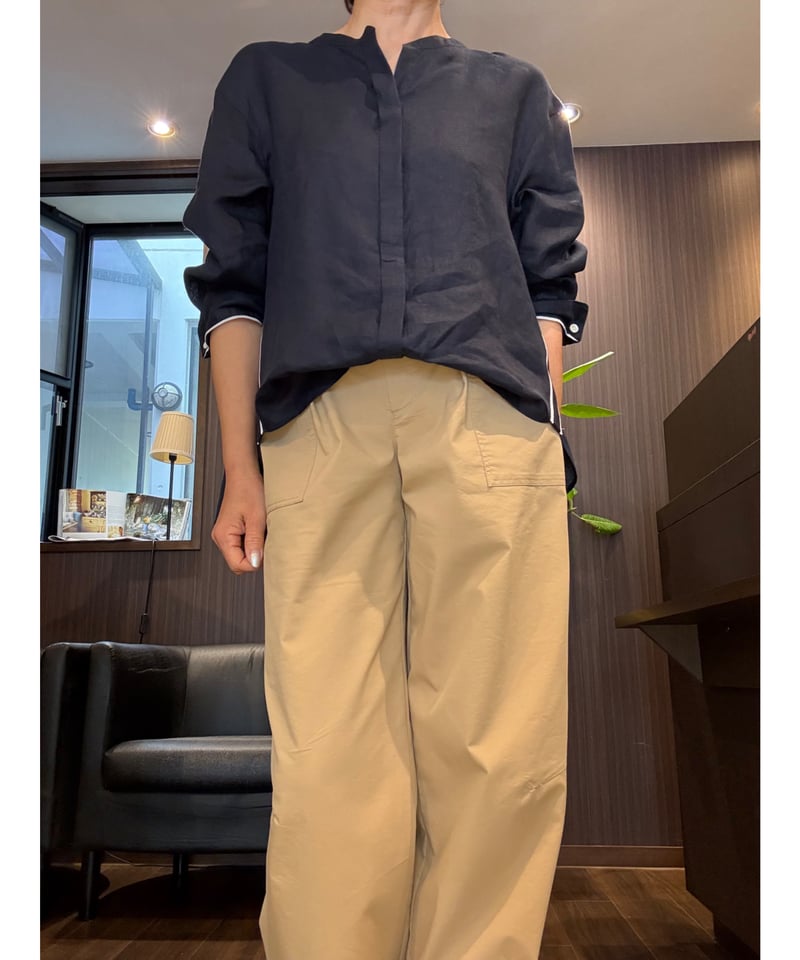 ブルーフロンセ フレンチリネンシャツ　長袖　超美品　Mサイズ　お取り置き ブルーフロンセ フレンチリネンシャツ長袖超美品Mサイズお取り置き