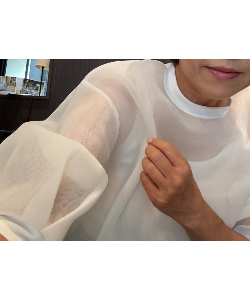 ホワイト クロップドトップ パフスリーブ HARRISS』パフスリーブクロップド丈トップス | petitluxe