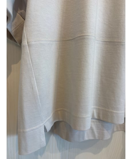 袖シアーコットンTシャツ