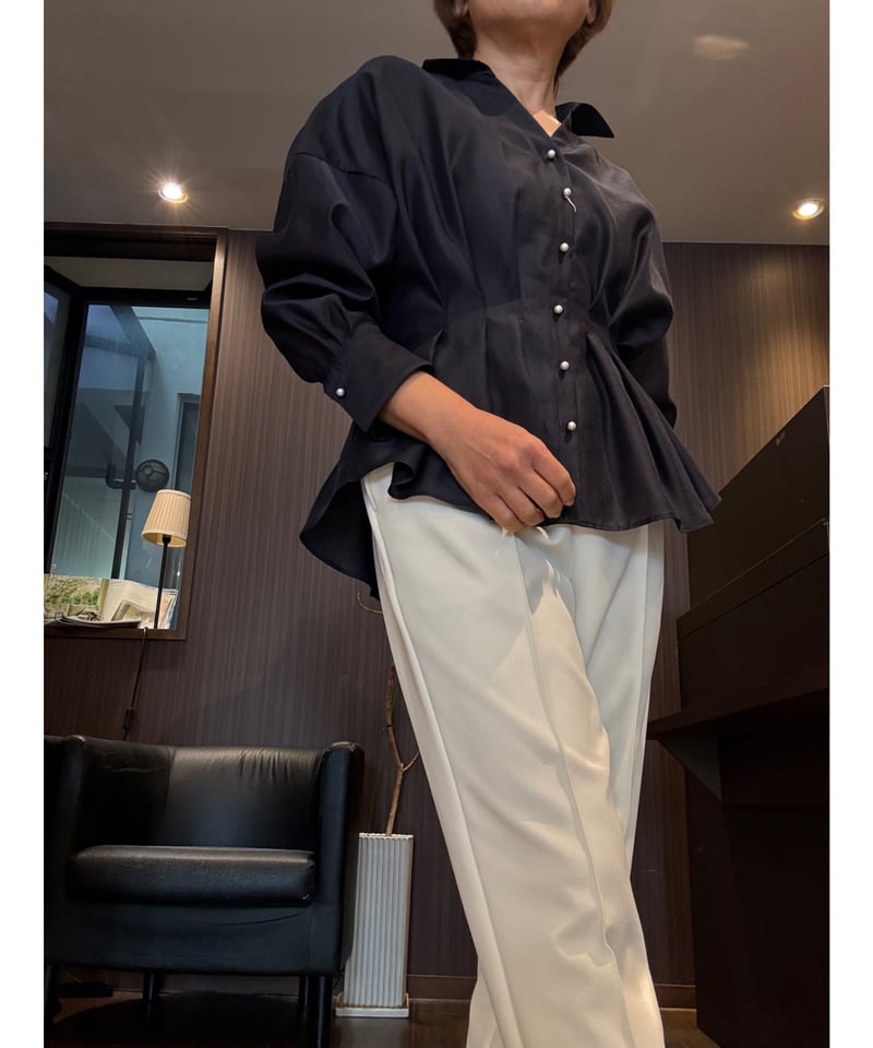 Nolley's』パール釦スキッパータックブラウス | petitluxe