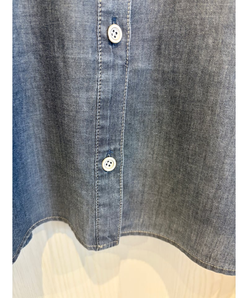 新品　BLUE FRONCE デニム 38薄手　ストレッチ　mal レレレ BLUE FRONCE』薄手デニムシャツ | petitluxe