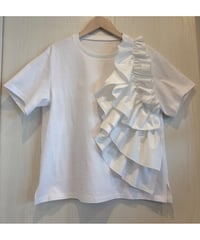 フリルギャザードッキングTシャツ