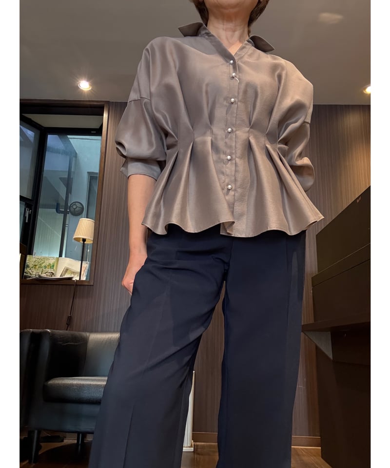Nolley's』パール釦スキッパータックブラウス | petitluxe