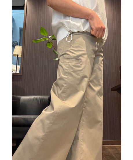 『Ganosch』綿ストレッチサテン、ワイドパンツ