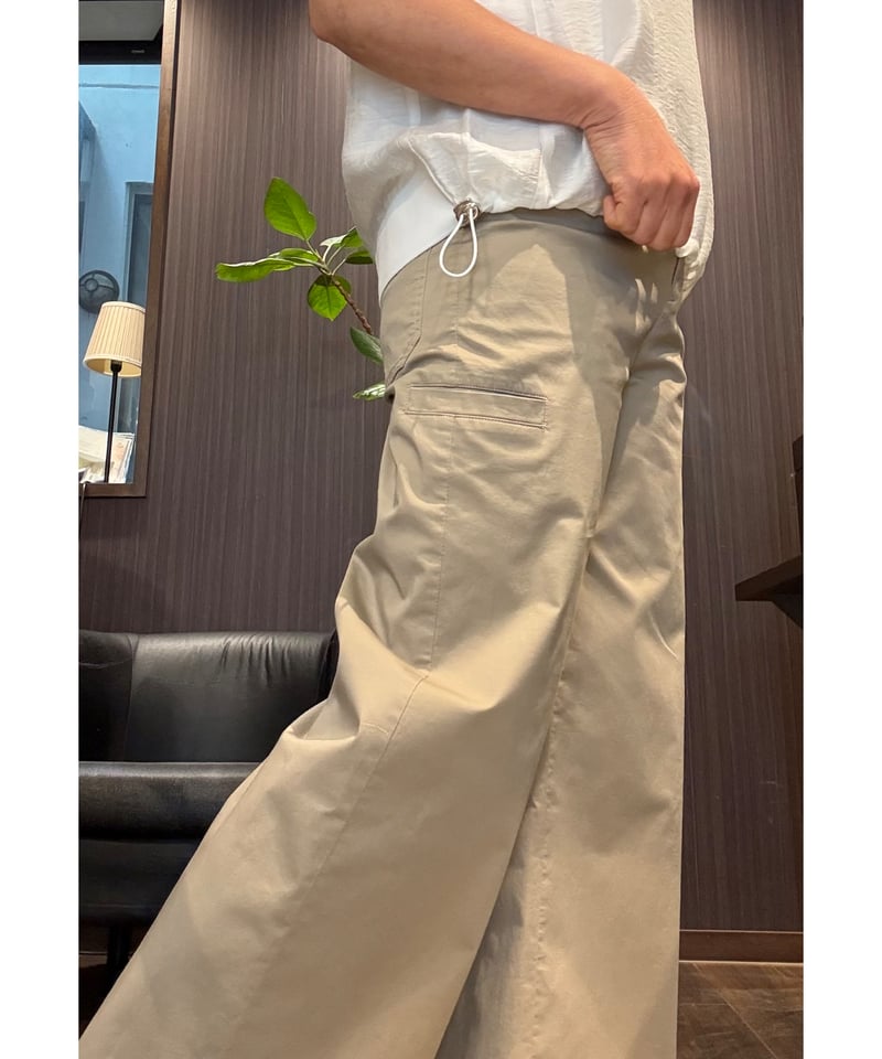 Ganosch』綿ストレッチサテン、ワイドパンツ | petitluxe