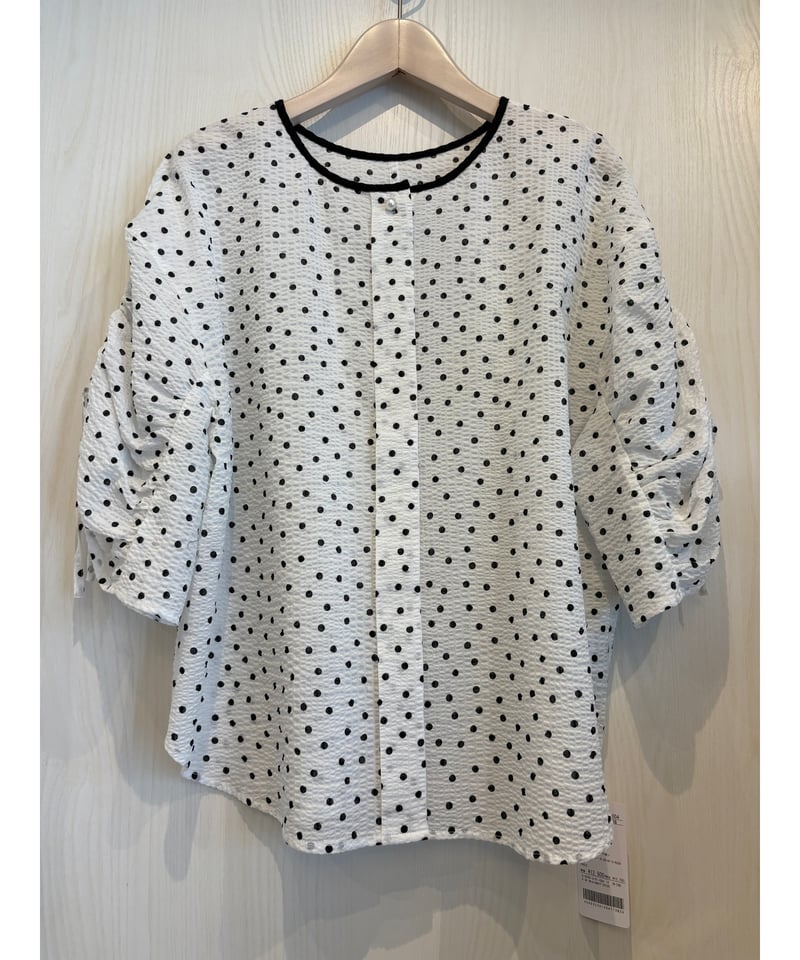 サッカー生地　2wayブラウス【新品未使用】 Nolley's』綿100%サッカー生地2wayブラウス | petitluxe