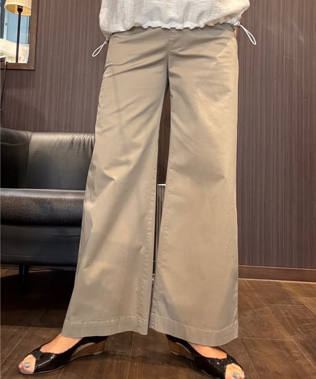 『Ganosch』綿ストレッチサテン、ワイドパンツ