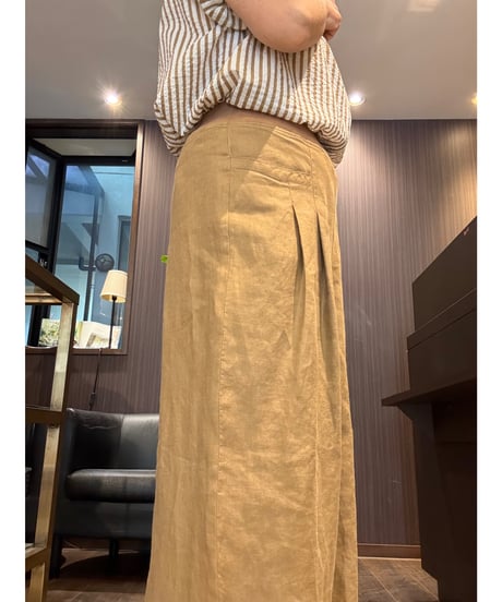 『BLUE FRONCE』フレンチリネン🌱タック入りワイドパンツ