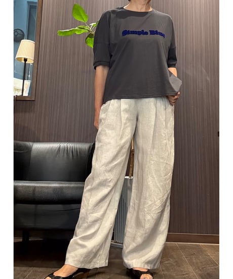 『BLUE FRONCE』フレンチリネン🌱タック入りワイドパンツ