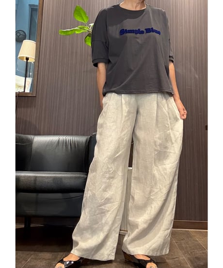 『BLUE FRONCE』フレンチリネン🌱タック入りワイドパンツ