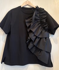 フリルギャザードッキングTシャツ
