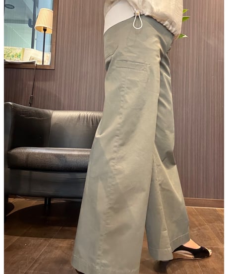 『Ganosch』綿ストレッチサテン、ワイドパンツ