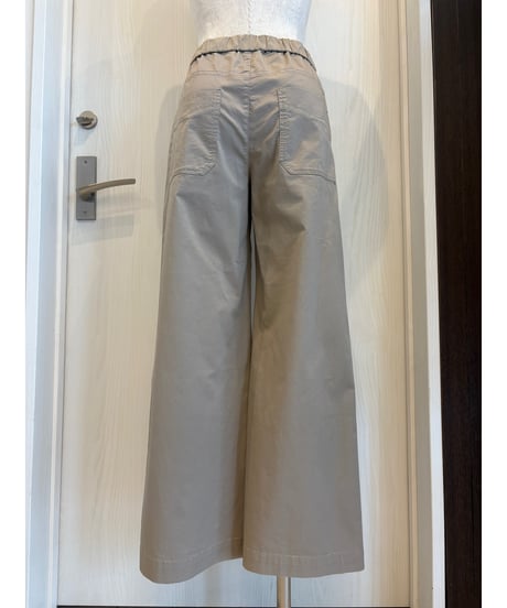 『Ganosch』綿ストレッチサテン、ワイドパンツ