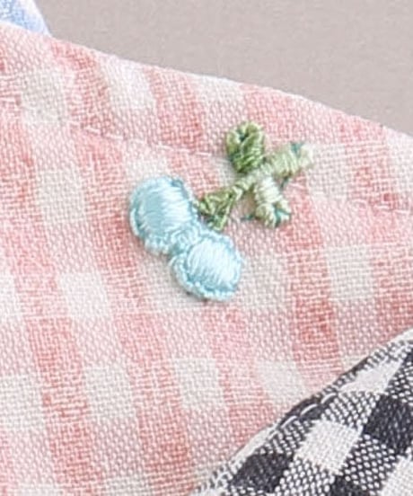オーガニックコットンワンポイント刺繍付きマスク