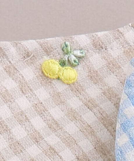 オーガニックコットンワンポイント刺繍付きマスク