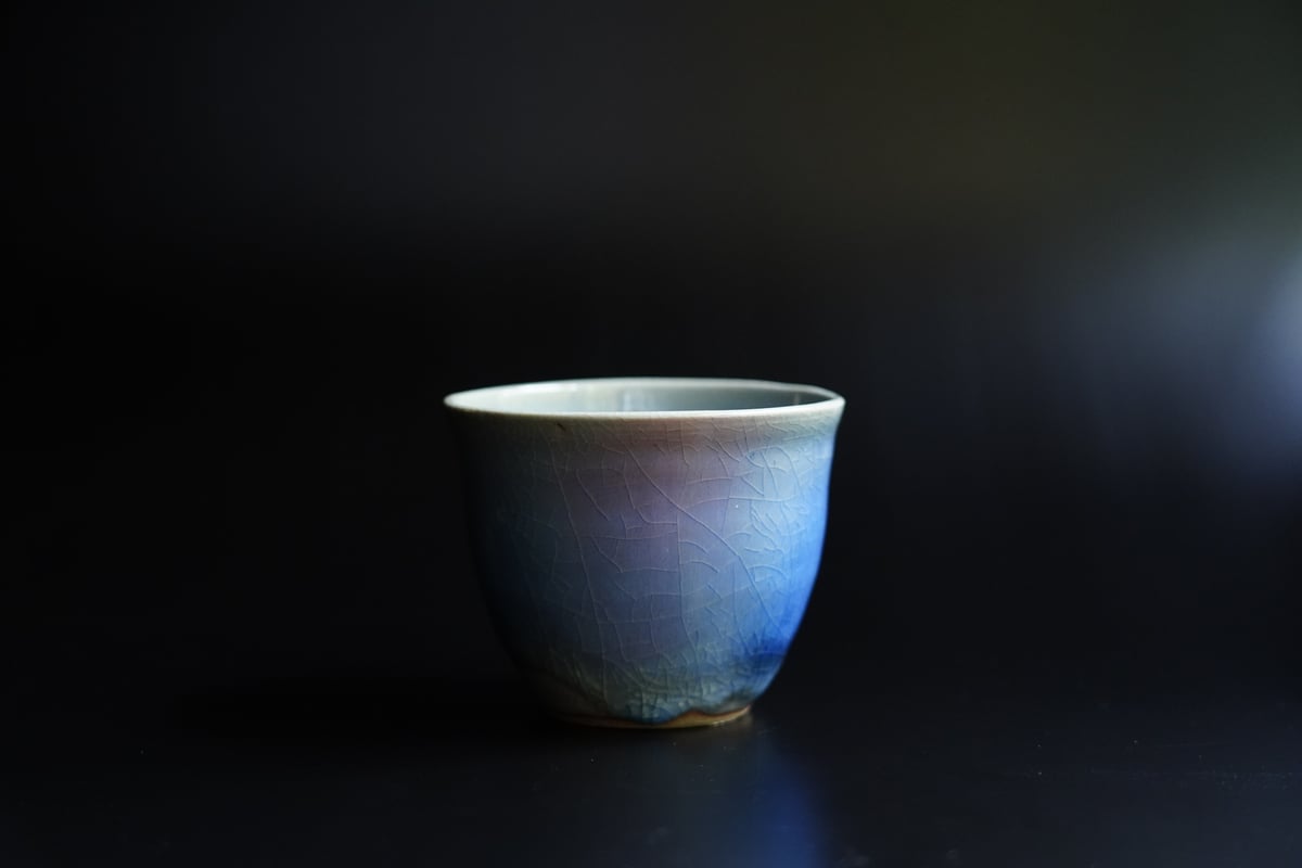 No7 納冨 晋 青萩彩色カップ | 鳥雲窯